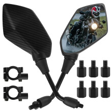 VBGURR 2Pcs Motorcycle Mirrors Universal 360