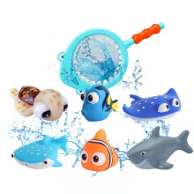 Finding Nemo Toys, 7Pcs Bath Toys for Baby Shower Toddler Cute Floating Sea Animals with Fishing Ne
