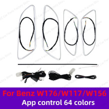 (APP control light, CLA W117(13-19)) For Mercedes-Benz A CLA GLA W176 W117 W156 Turbine Air Vent Ambient Light Kit 12/64 Colors Air Vents Car Parts
