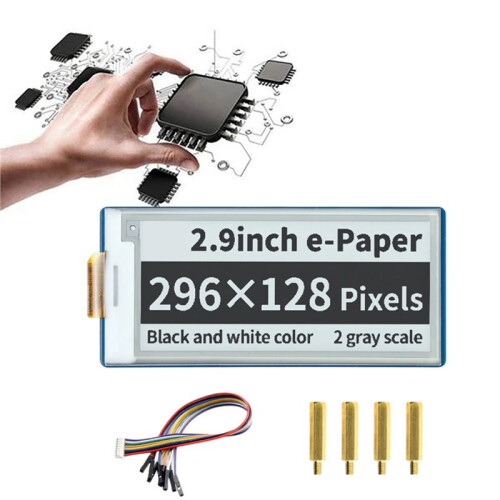 2,9 Inch EPaper-Display voor Raspberry Pi , E-Ink, Wit/Zwart, 296x128 Pixels, SPI-Communicatie-Interface