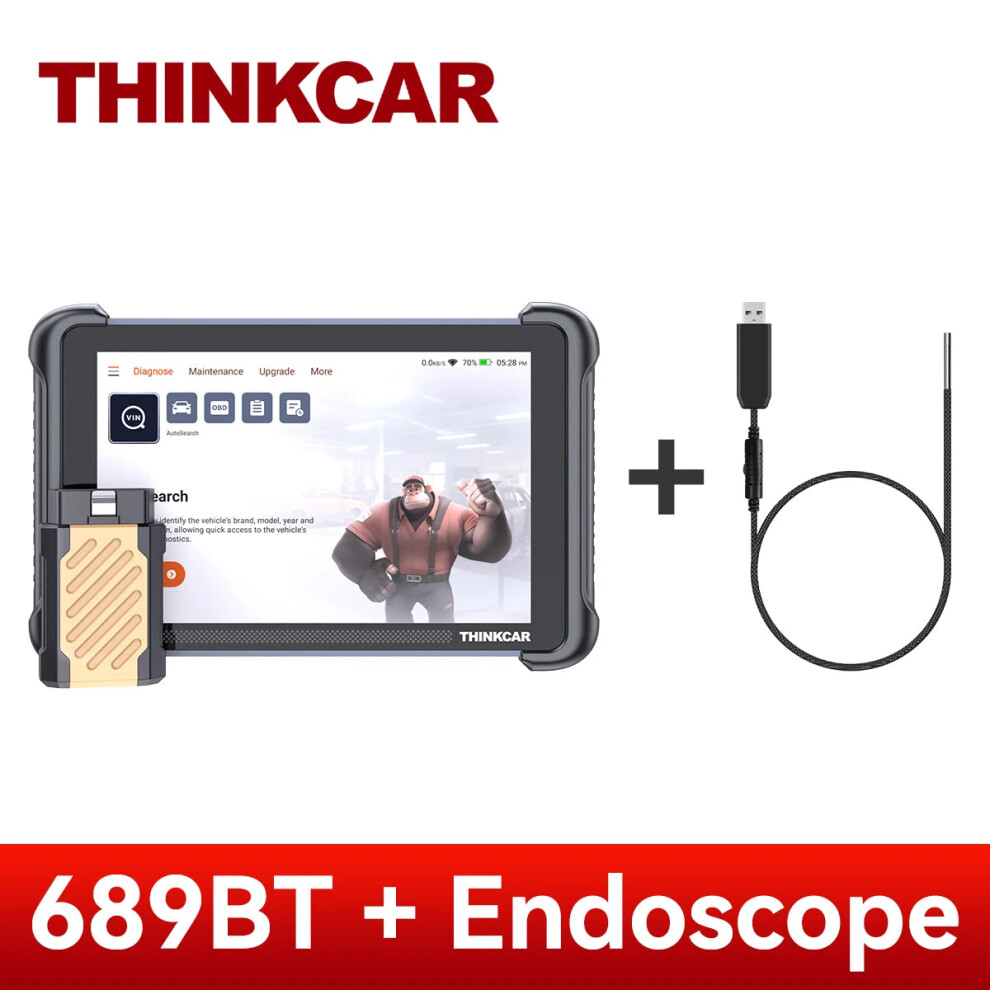 (Add Endoscope, Spain) Thinkcar Thinkscan 689Bt Key Programming Automotive Diagnostic Tool Bi Directional Obd2 Scanner Ecu Coding Canfd Doip 34 Resets 5785280726318