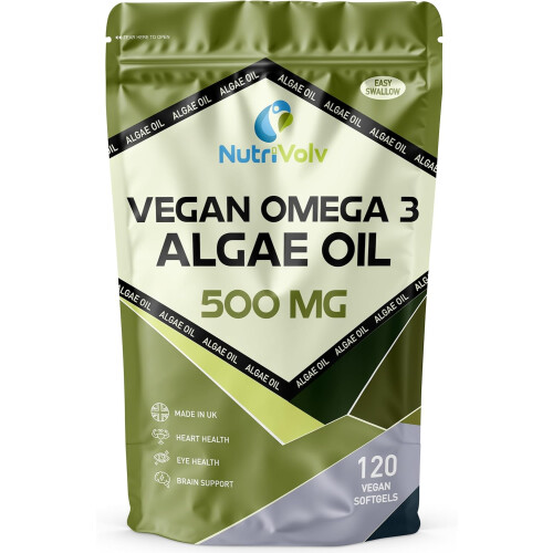 NutriVolv Omega 3 Algae Oil 500mg (120 Softgels)