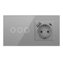 16A Wall Power Socket Touch Sensor Europe Russia Spain Germany Crystal Glass Panel Home Improvement C EU Plug