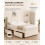 Modern Upholstered Bed with USB, Drawers Cream4FT6 8