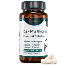 Magnesiumglycinat 400 mg Vitamin D3 1000IU Essentielle Cofaktoren Premium Qualität
