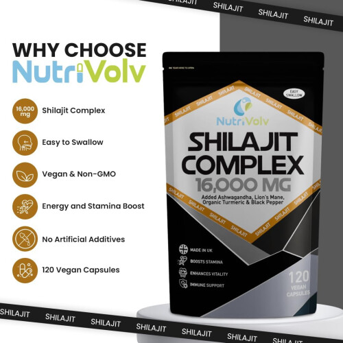 NutriVolv Shilajit Complex 16000mg  (120 Capsules) 1