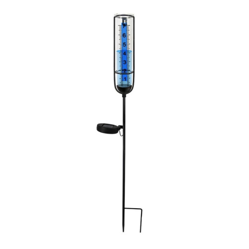 Medidor de Chuva com Lâmpada Solar, Medidor de Chuva de 7 Polegadas para Exterior, Grandes Números Claros e Ferramenta de Medição de Chuva para