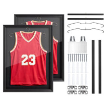 Cadre pour Maillot 59x79,5 cm-Duoku-Fermeture Magnétique, Panneau en Polycarbonate avec Protection UV 98 %, Cintre Inclus, Lot de 2