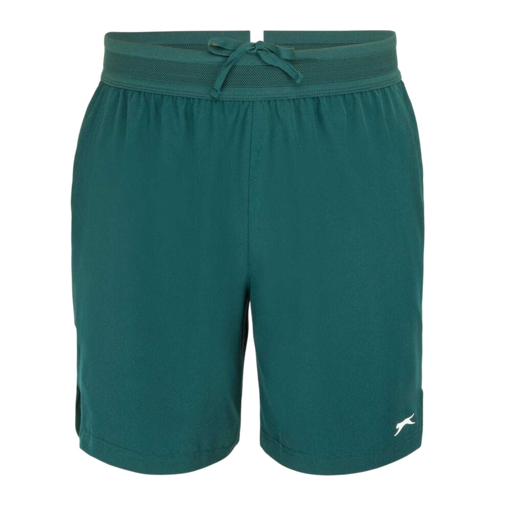 Slazenger (L, Forest Green) Mens Tech Contrast Tennis Shorts