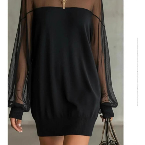 (A#, Small) Vestido de malla con parches, primavera/otoño 1