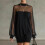(A#, Medium) Vestido de malla con parches, primavera/otoño 4