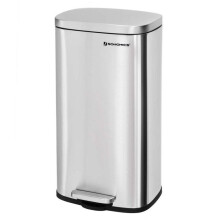 Poubelle de cuisine à pédale en acier inoxydable seau intérieur en plastique volume 30 litres