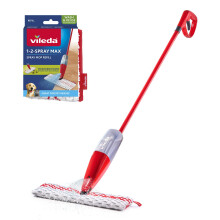 Vileda 1-2 Spray Max Mop - Microfibre Spray Mop with Detachable bottle - Double-Sided Wet and Dry Cleaning with Machine Washable Microfibre Refill