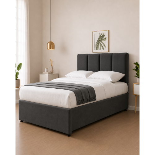 Modern Upholstered Bed with USB & Drawers Grey 6FT 2