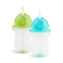 Munchkin Click Lock Tip & Sip Straw Cup Set| Baby & Toddler Sippy Cups with Straw| BPA Free Non Spi