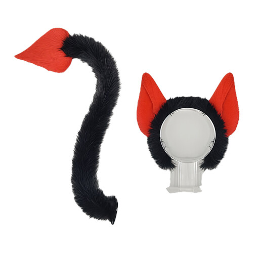 Ensemble de bandeaux et queue de diable,-Ensemble rouge
