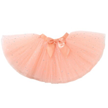 Tulle Dress Breathable Sparkly Ballet Dance Tutu-Pink orange1 M