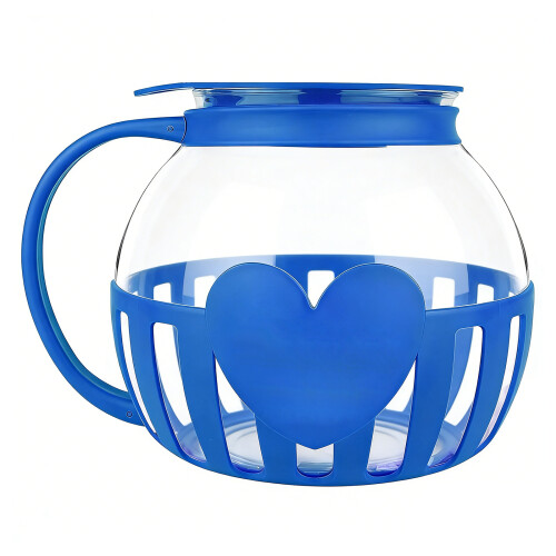 Borosilicate Glass Popcorn Machine Jar Microwave-Blue 2.25L