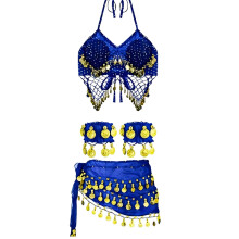 Belly Dancing Outfit Wrist Cuffs Adjustable-Royal blue os