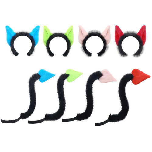 1Pc démons corne bandeau diable queue diable cornes-Queue rose 1