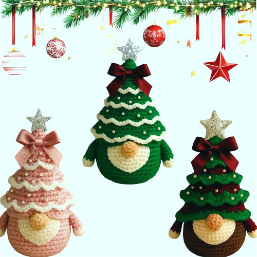 (Unfinished-D, -) Kit de ganchillo de gnomo de Navidad, sin terminar 1