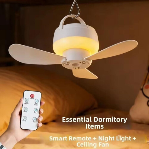 (Pink 2Pcs, -) Oplaadbare Hangende Ventilatorlamp - 2 Stuks, Roze 1