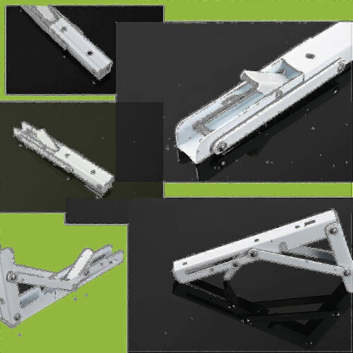 2PCS Heavy Duty Folding Shelf Brackets Metal Collapsible Wall Mounted Hinge DIY Space Saving 1