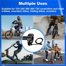 Ebike Full Twist Throttle for Macfox, 3 Pin Handle Throttle Grip Kit 12V-72V for HappyRun Freego Heybike Electric Bike