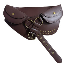 Gothic Taille Riem Tas PU Lederen Taille Corset Riem Voor-Bruin