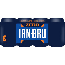 IRN-BRU Zero, No Sugar Fizzy Drinks 330ml -12 Can Multipack