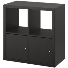 ikea KALLAX 2-Door Black-brown 4 Cube Unit 77x77cm