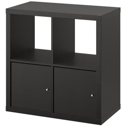 ikea KALLAX 2-Door Black-brown 4 Cube Unit 77x77cm