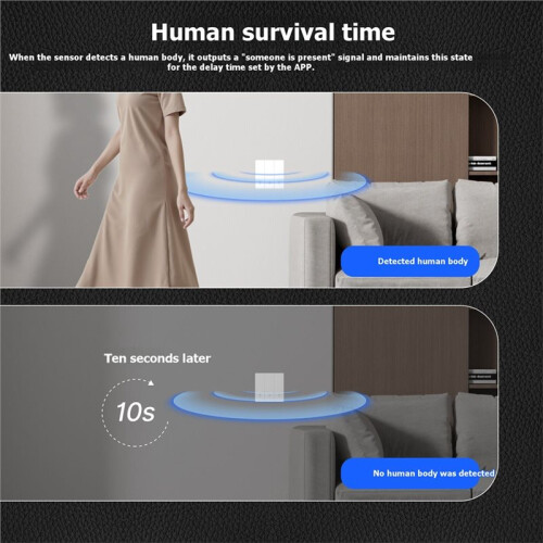 Tuya Zigbee   10GHz Millimeter-Wave Human Presence Wall Light  Voice APP Remote Control