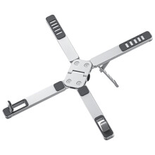 Opvouwbare laptopstandaard met antislip siliconen pad,-Zilver