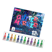 Packung mit glitzernden Acrylfarben-Markern,-12 Farben/Karton