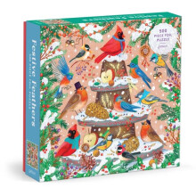 Festive Feathers 500 Piece Foil Puzzle by Galison Paperback Book