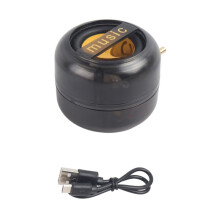 2X Speaker Universal 3.5mm Sound Box Mobile Phone Speaker Amplifier External Wired Speakers Transparent Black
