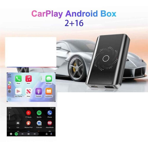 Box per Android 12.0 3 In 1 con CarPlay e Adattatore Wi-Fi USB per Auto, Compatibile con YouTube e , Universale, Collega e Utilizza.