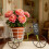 Decorative Iron Three Wheel Planter Stand Container With-Blue 10