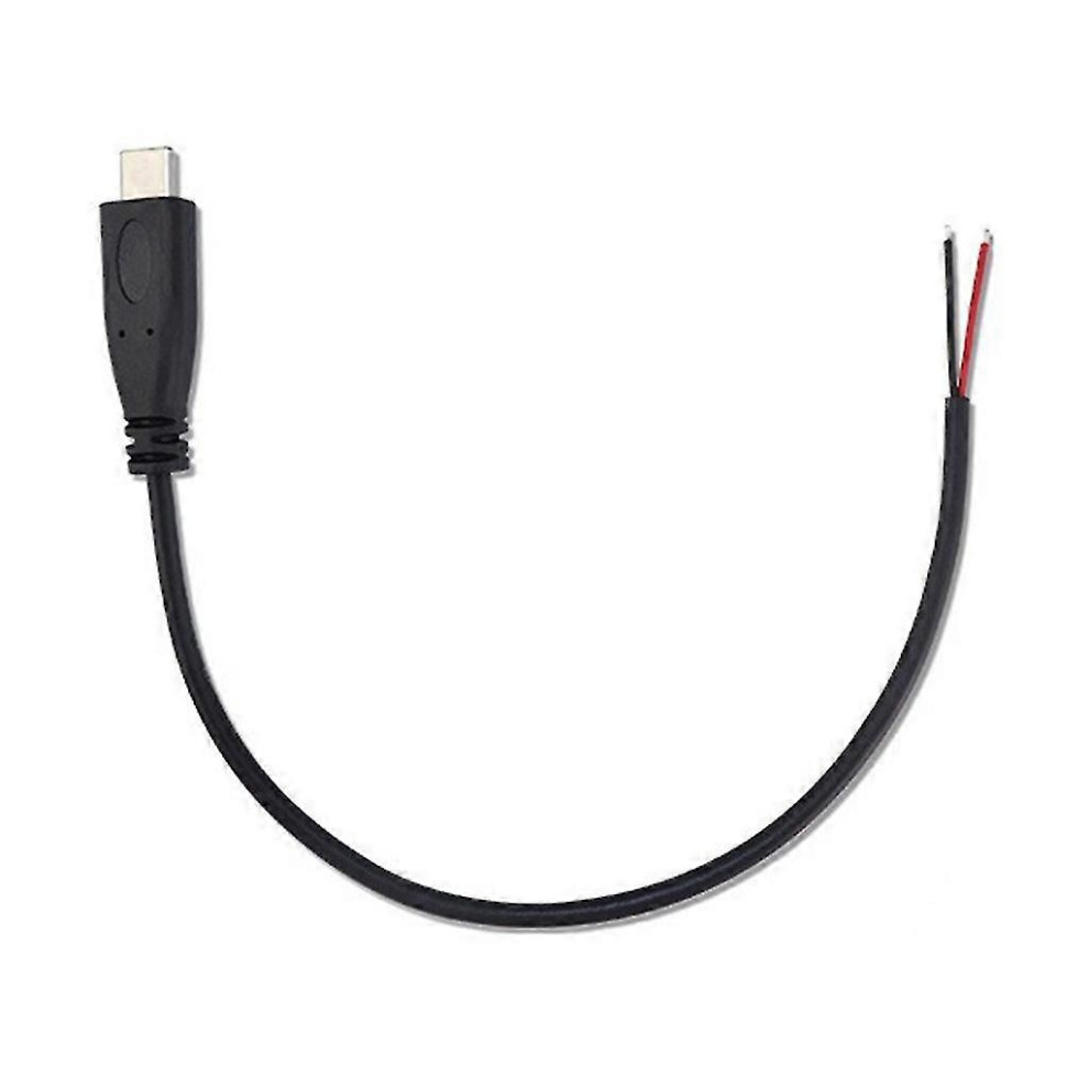 (25Cm Straight Head) Usb C Pigtail 2Pin Power Cable Bare Cord Line 22Awg Support 5V 3A Charging 7672178240569