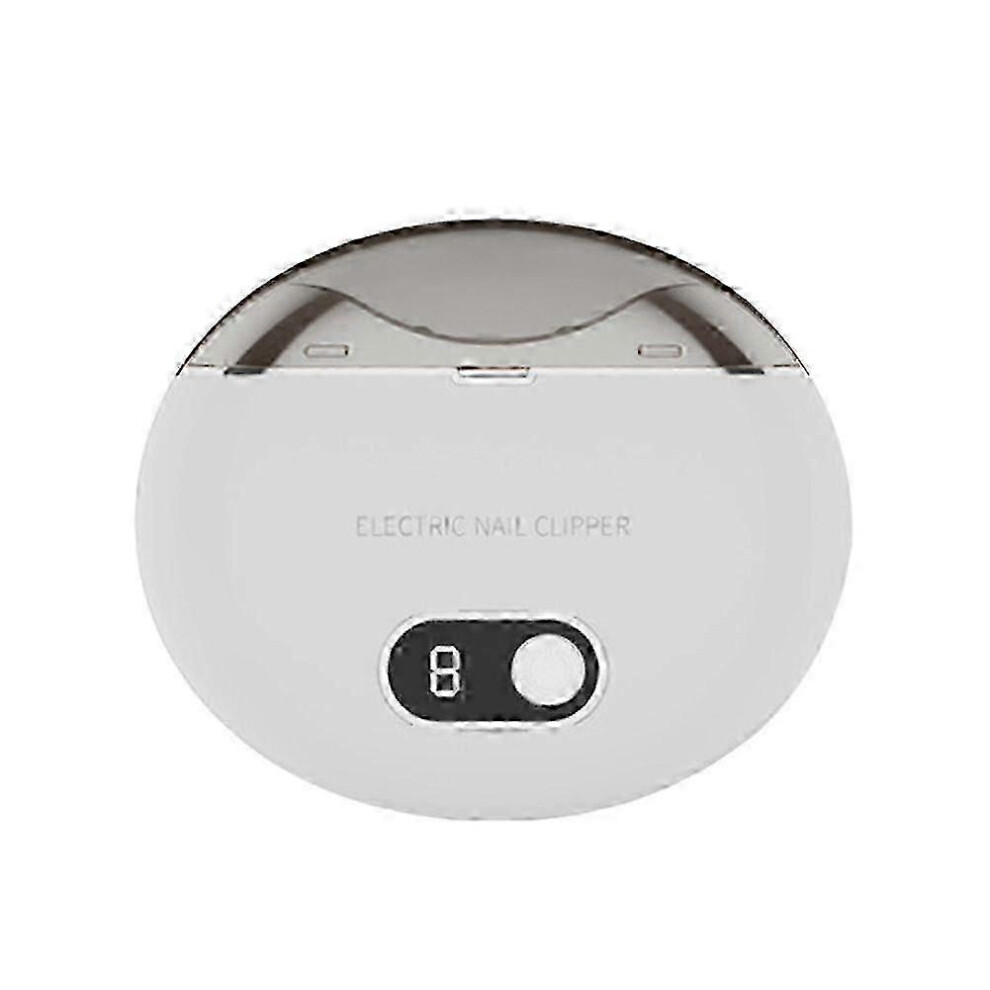 (white) Electric Nail Clippers for Thick Nails - USB Rechargeable Trimmer Cutter