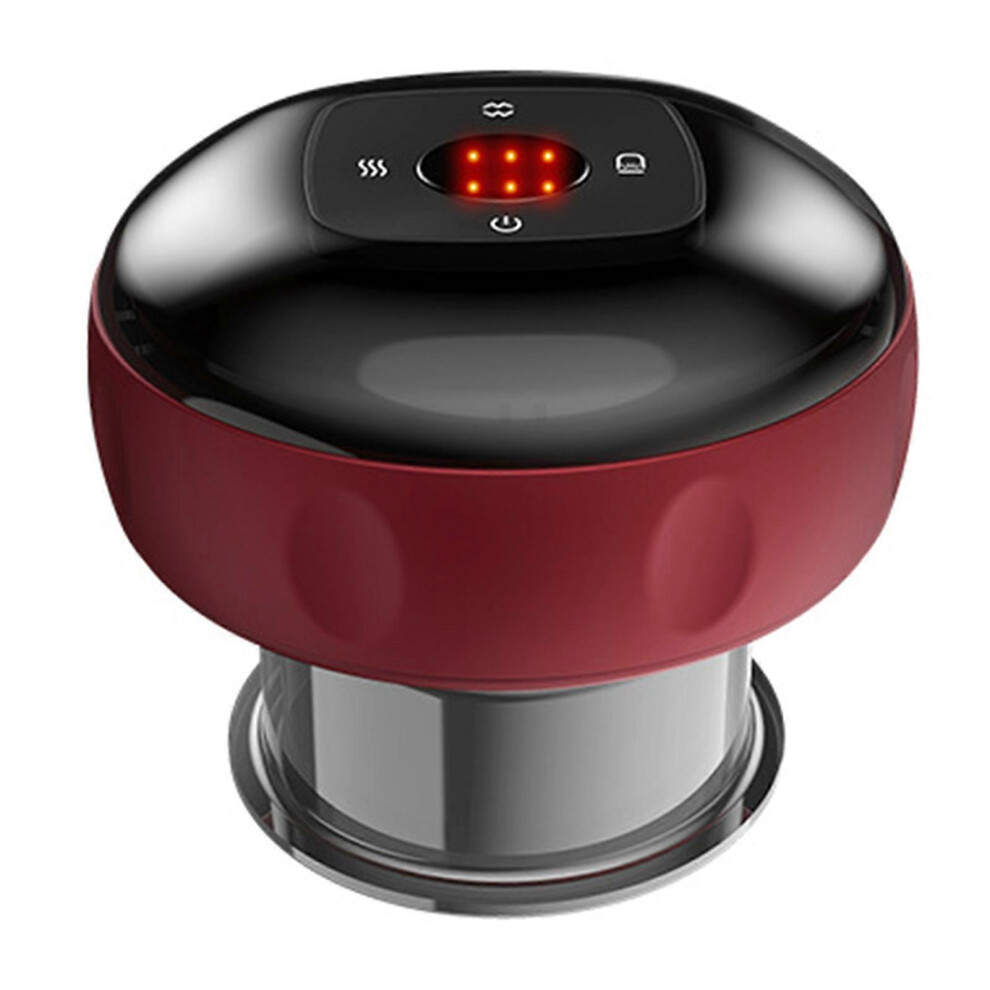 (Red) Smart Cupping Therapy with Red Light, Electric Cellulite Massager for Blood Circulation, Cellulite Reduction & Muscle Relief