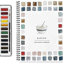 (E) Lex Watercolor Workbook Beginner-friendly Birds Painting Guide With 12 Colors Paint Set And Brush