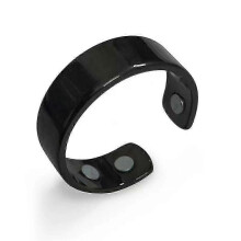 (black) Adjustable 4 Magnets Anti Snoring Device Ring Magnetic Therapy Acupressure Finger Ring Sleep Aid