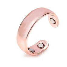 (Rose gold) Adjustable 4 Magnets Anti Snoring Device Ring Magnetic Therapy Acupressure Finger Ring Sleep Aid