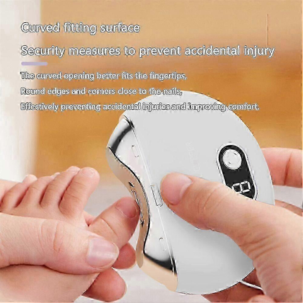 (black) Electric Nail Clippers for Thick Nails - USB Rechargeable Trimmer Cutter