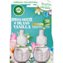 2 x Air Wick Plug in Oil Refills - Spring Breeze & Island Vanilla