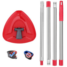 Red Spin Mop Head Base with Handle for Vileda Turbo Spin 2in1,3in1 Mops Refill Replacement,Triangular Spin Base for Turbo Smart/EasyWring&Cleaning Mo