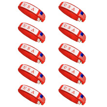 Pakket van 10 toernooivlag-polsbandjes Kleurrijke-Amerika rood