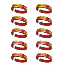 Colorful Sports Fan Bracelets Pack Of 10 Cheer Your-Spain